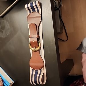 Belt, navy and white stripe, size S